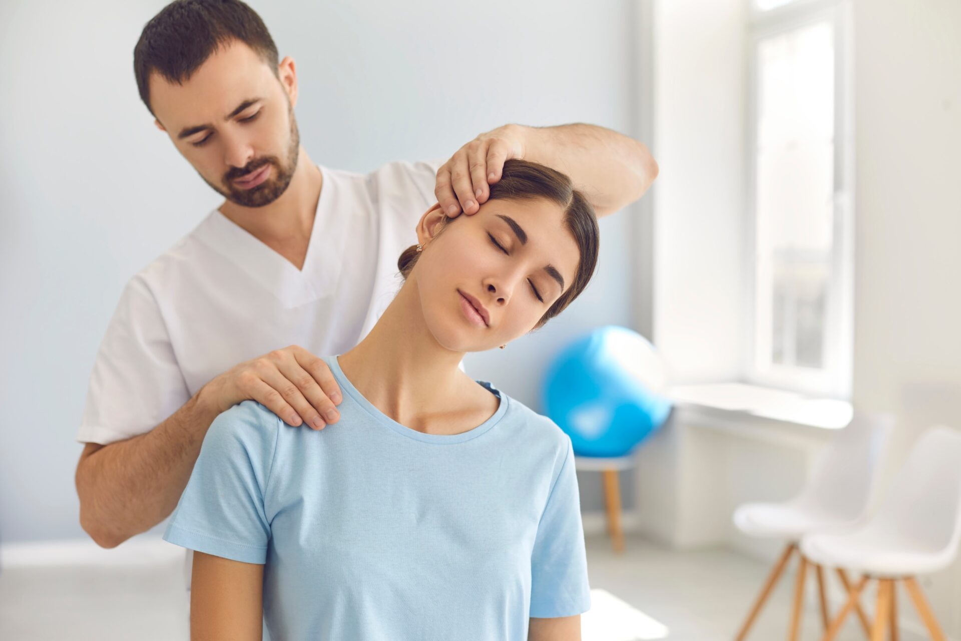 A patient doing Physiotherapy